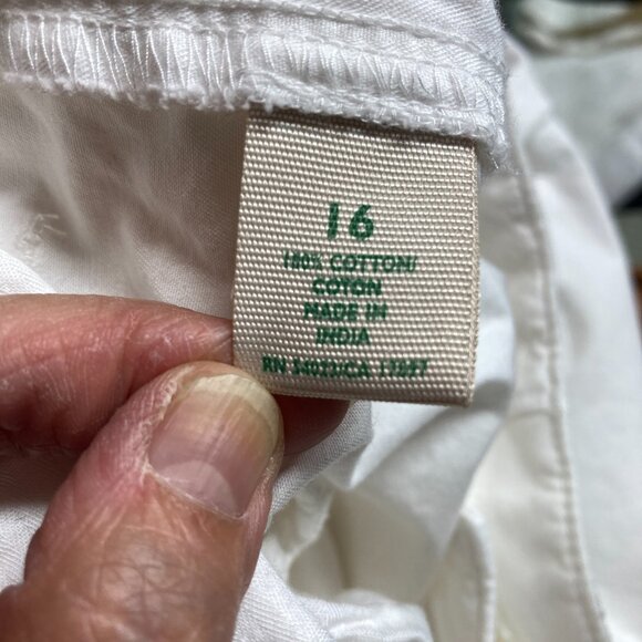 Old Navy Cotton White Sailor Pants, Sz 16, Mid-Rise Wide Leg Cuffs NEW Tiny Flaw - Picture 7 of 11
